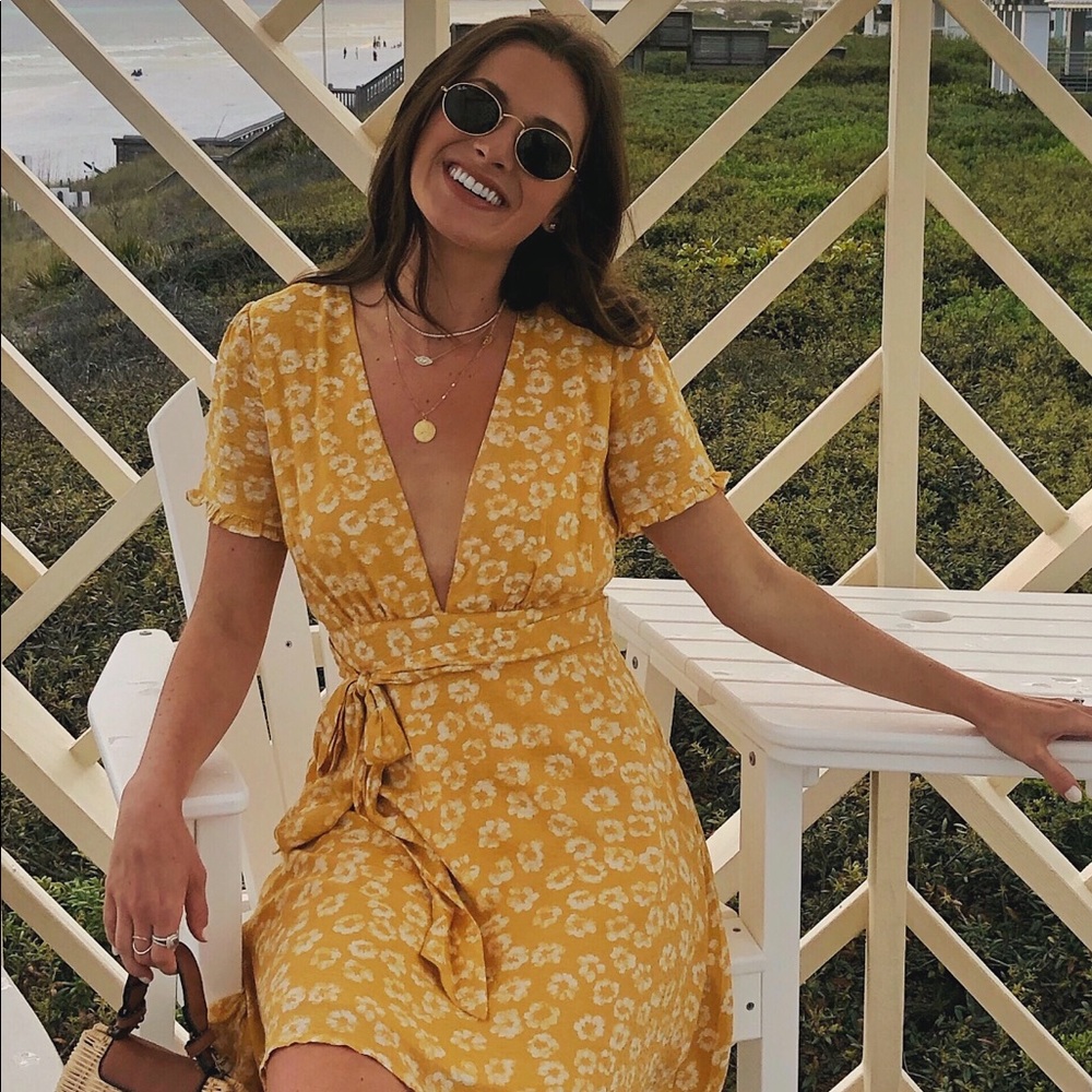 Yellow Sundress with White Flowers